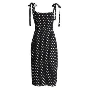 NWT Reformation Besse Midi Dress Black and White Polka Dot Size 4